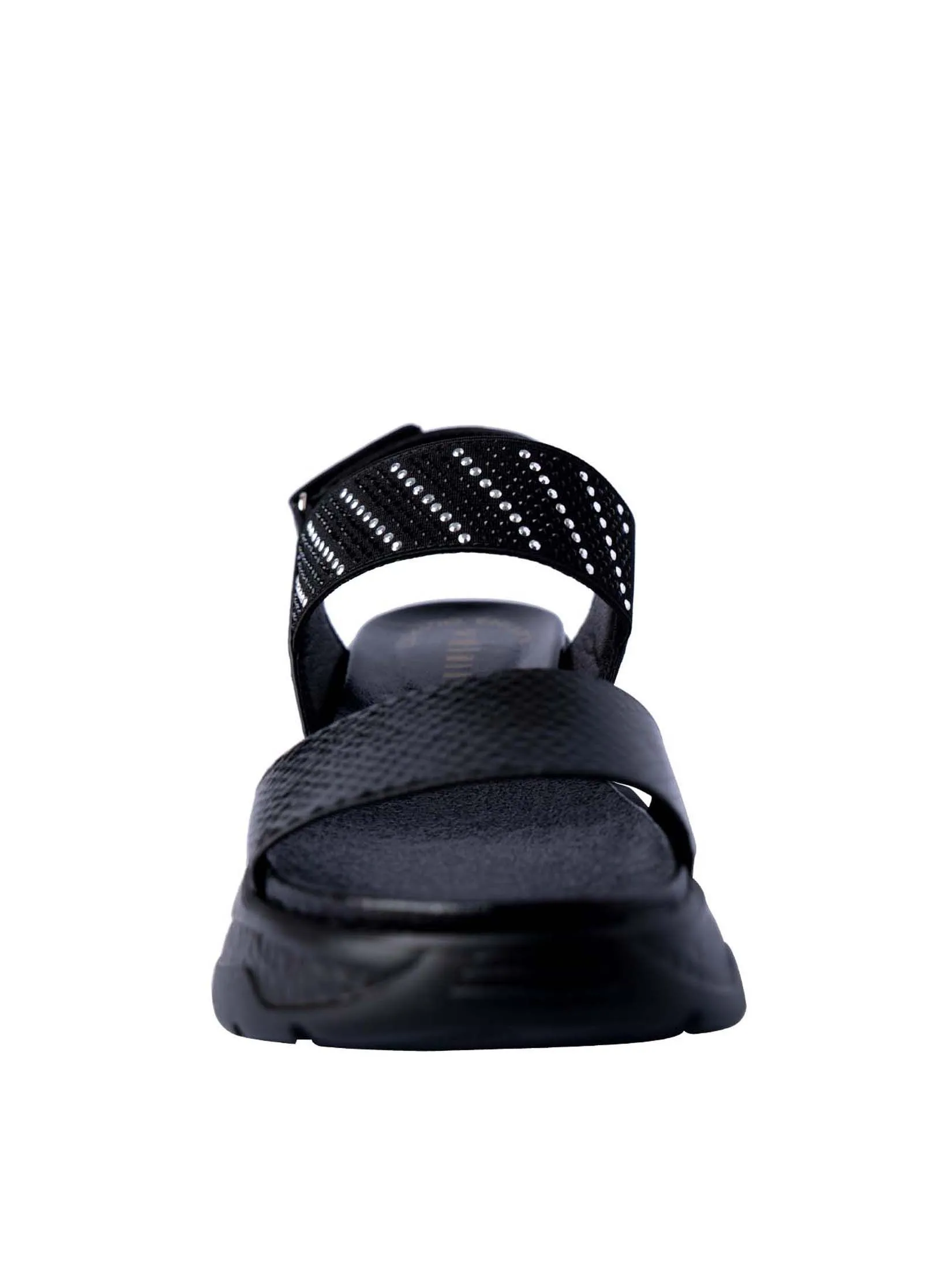 VILLAINS SF GLASSY Women's Platform Heeled Sandals BLACK