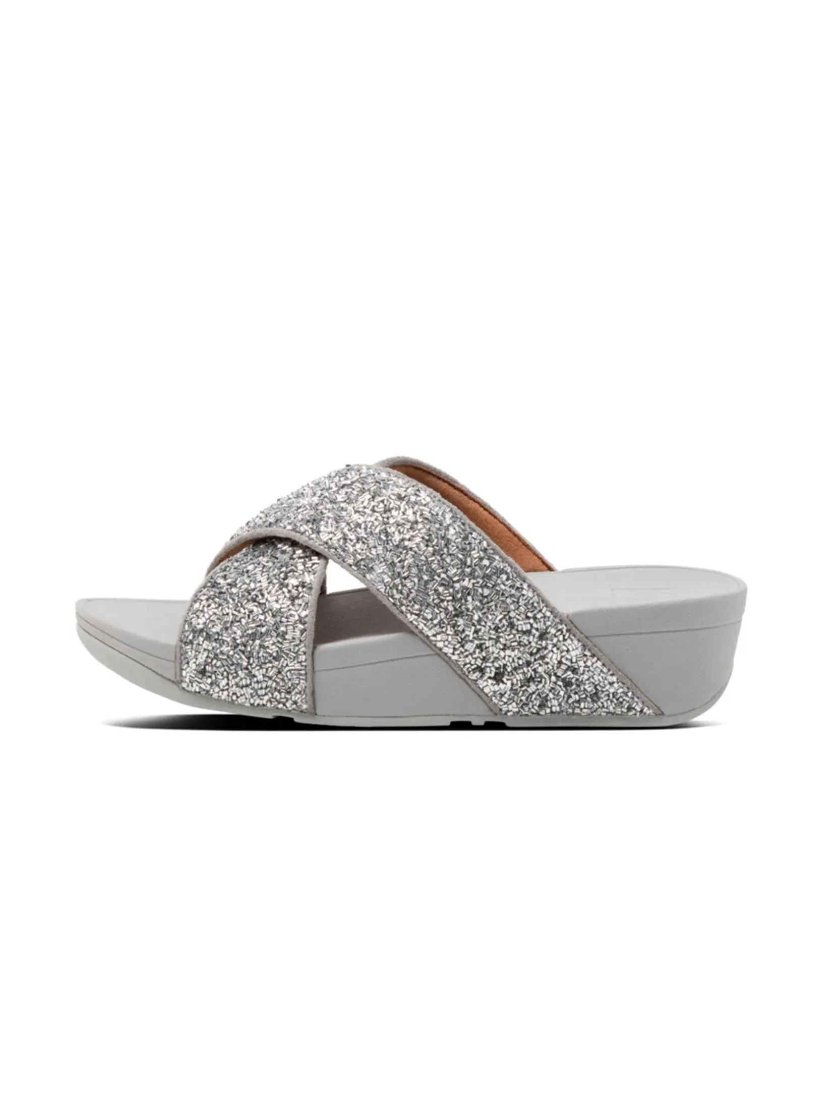 FitFlop™ WOMEN'S LULU SHIMMERFOIL SLIDE SILVER
