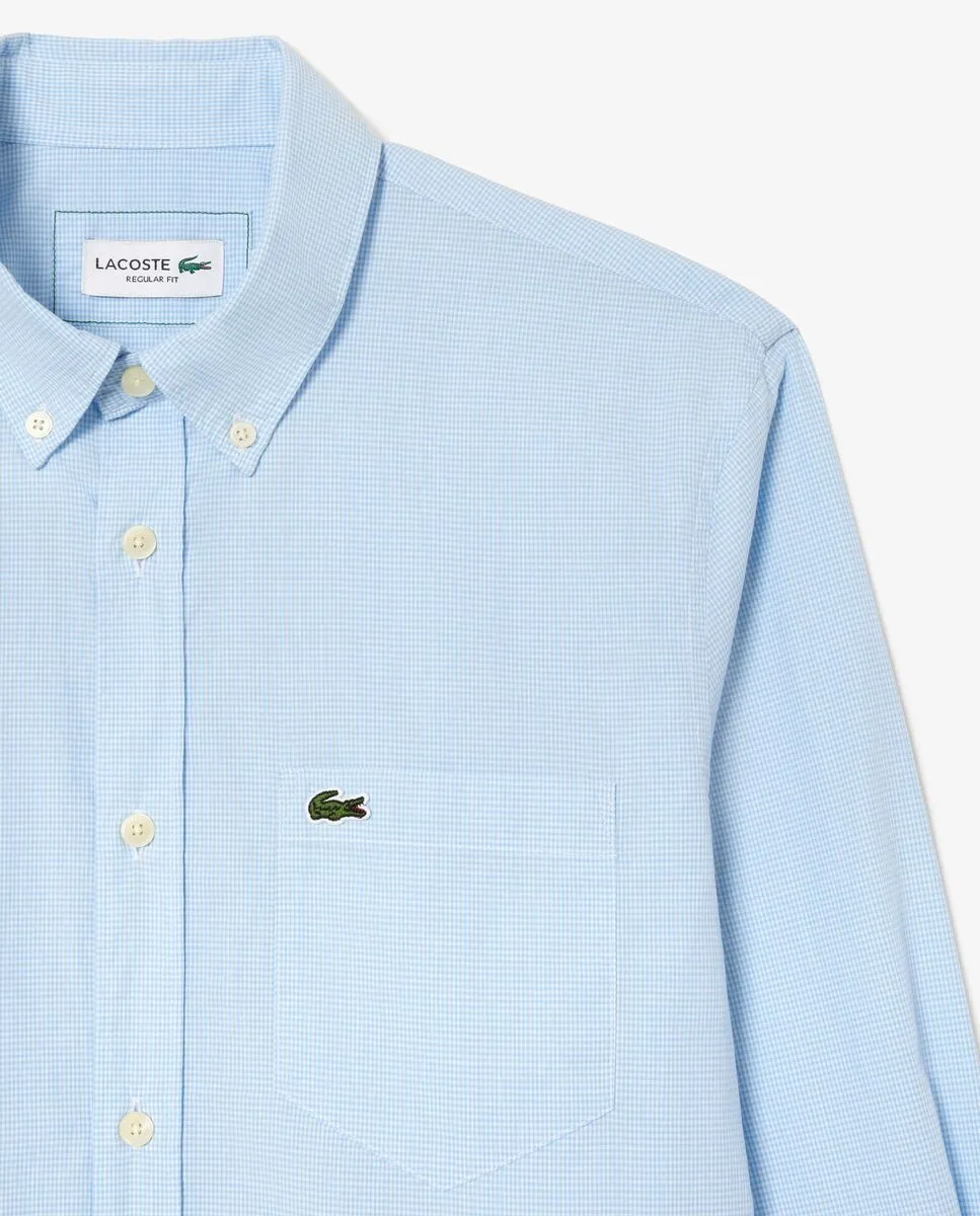 LACOSTE Blue Regular Fit Cotton Poplin Shirt