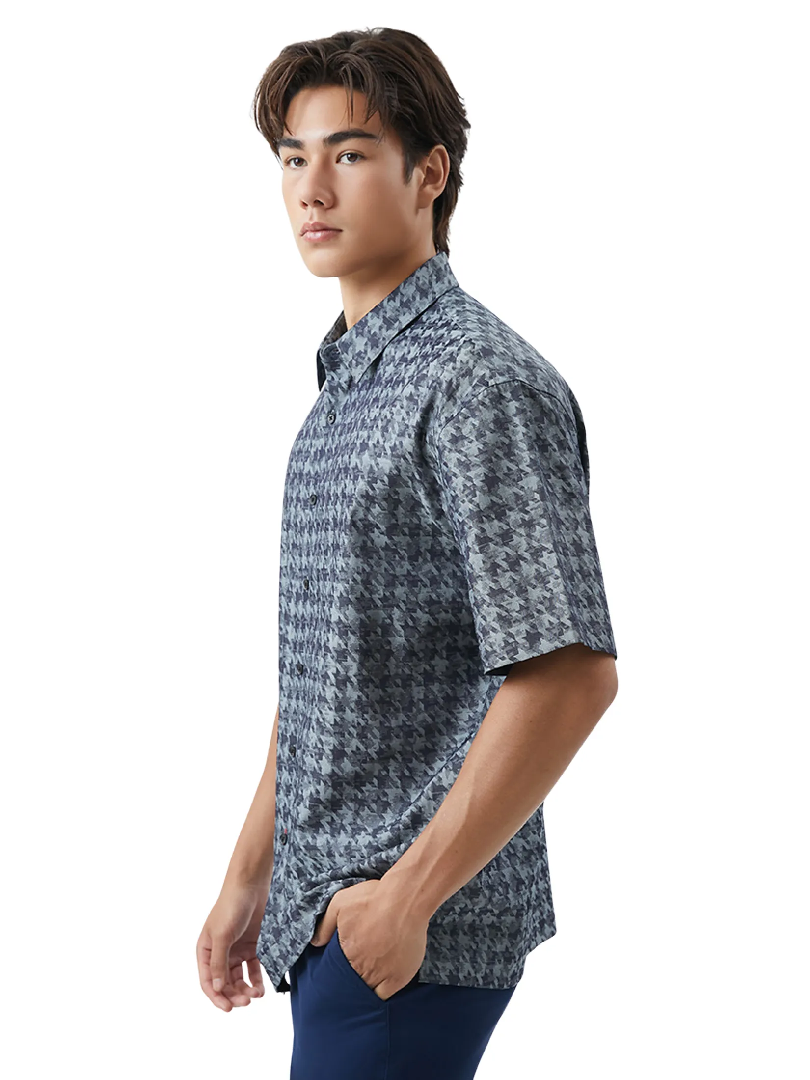 DAPPER DAPPER Houndstooth Jacquard Shirt Multicolor Size - M