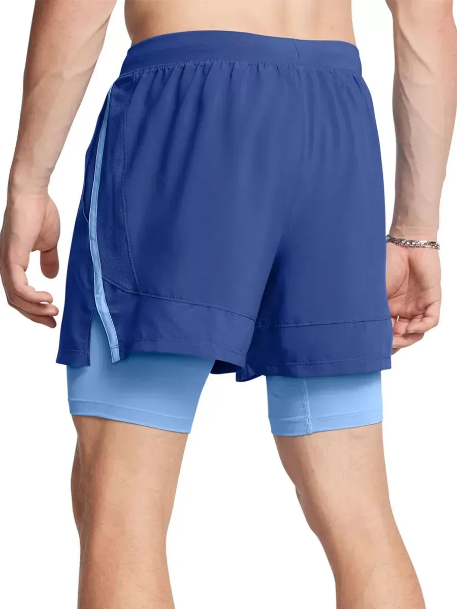 UNDER ARMOUR Men Running Shorts Launch 2-in-1 5" Blue - UN127AP655EATH