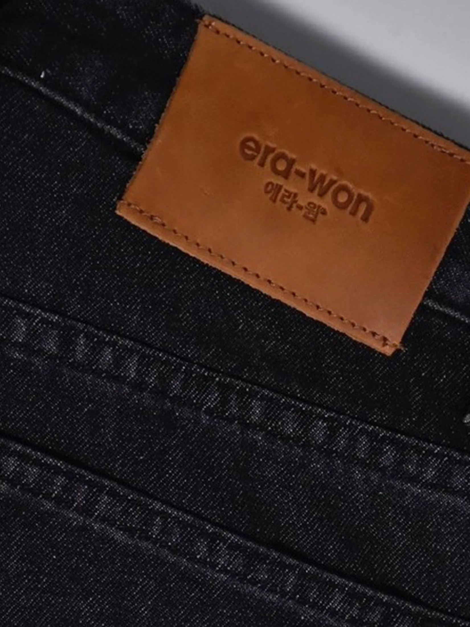 ERA-WON Men s Denim Baggy Jeans Black