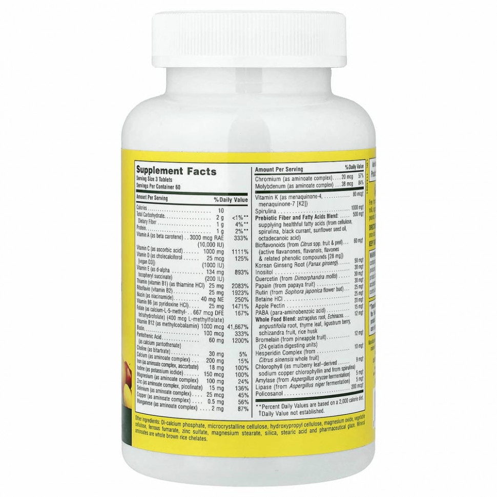 NaturesPlus, Source of Life, мультивитаминная и минеральная добавка с цельными пищевыми концентратами, 180 таблеток