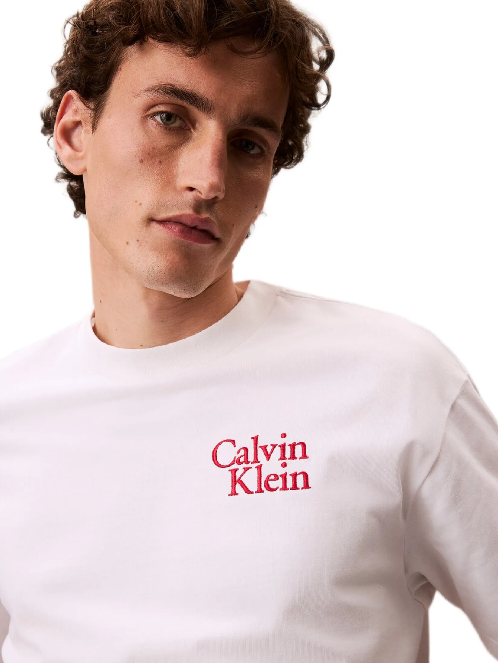 CALVIN KLEIN Men s Relaxed Fit Resort Logo Short Sleeve T-Shirt White