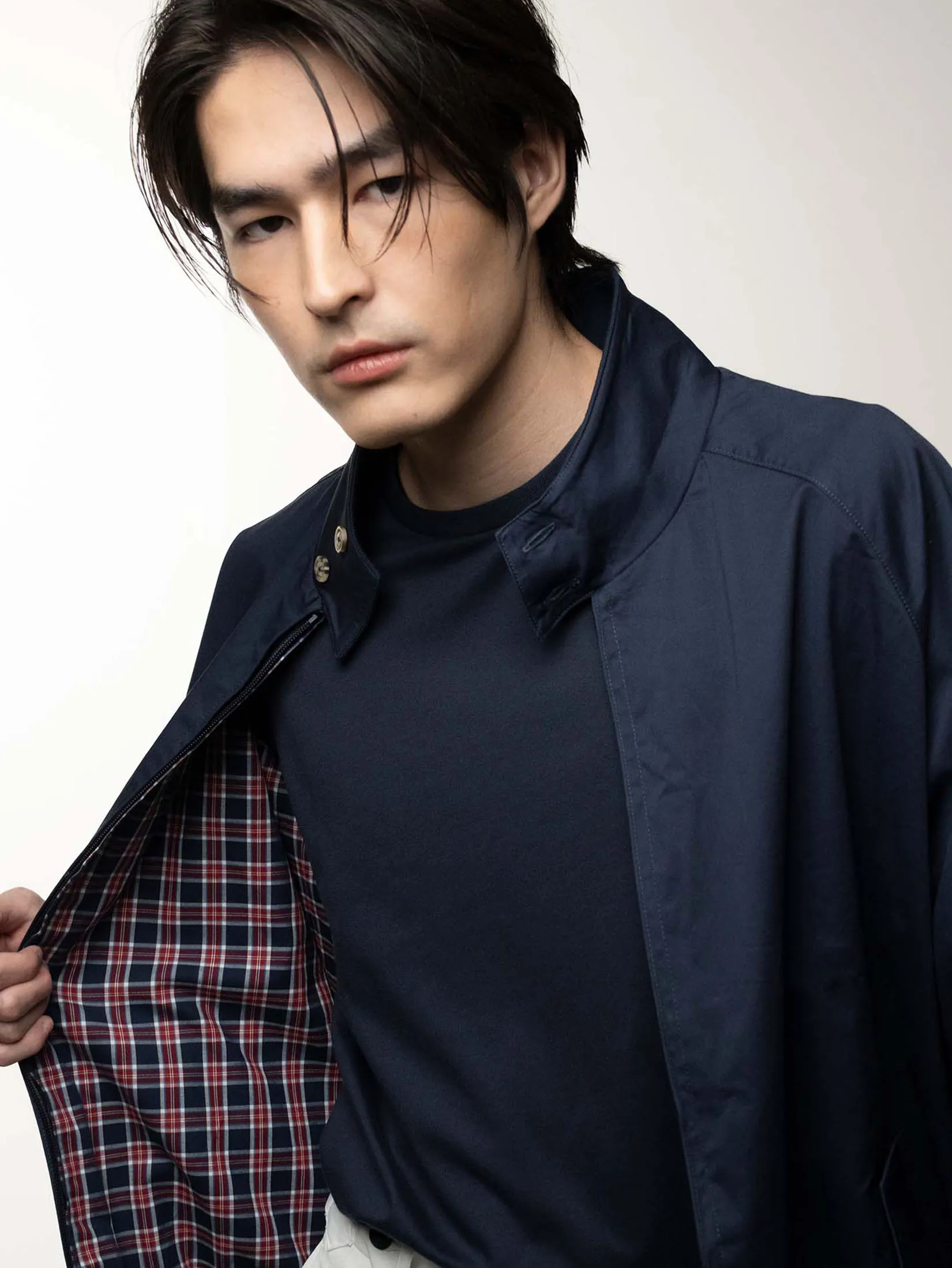 ERA-WON Harrington Jacket – Regular Fit in Navy Blue