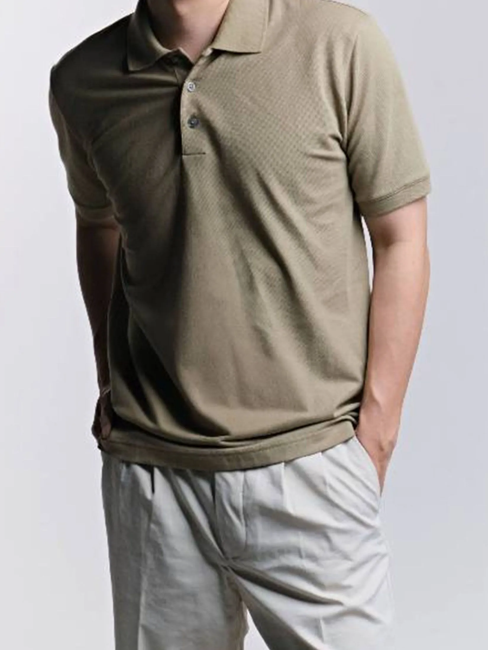 ERA-WON Men Polo Shirt Brown