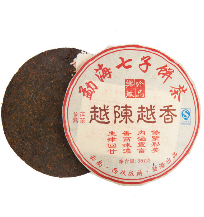 Элитный китайский пуэр 15 лет в блине 357 гр