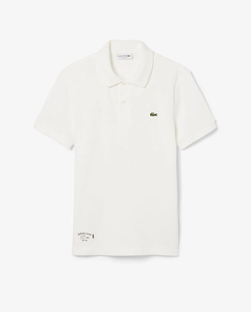 LACOSTE Regular Fit Knit Polo Shirt White