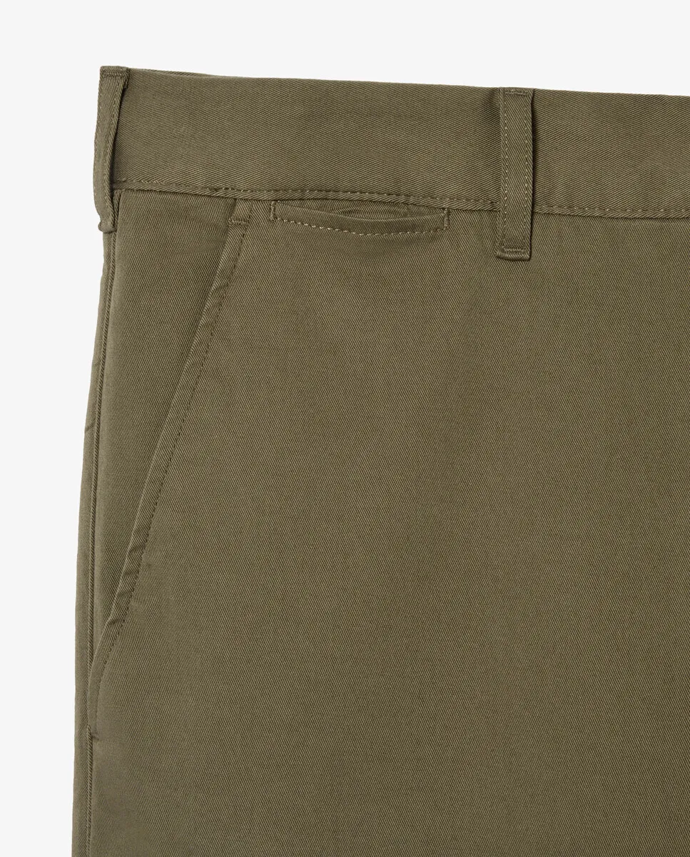 LACOSTE Men’s New Classic Slim Fit Stretch Cotton Trousers Khaki Green