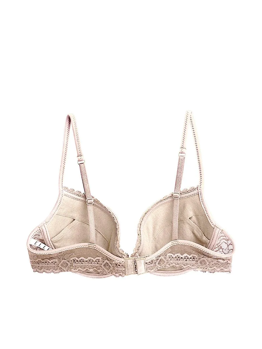 ELLE LINGERIE Lingerie Molded Bra Pleat LB6541 Beige