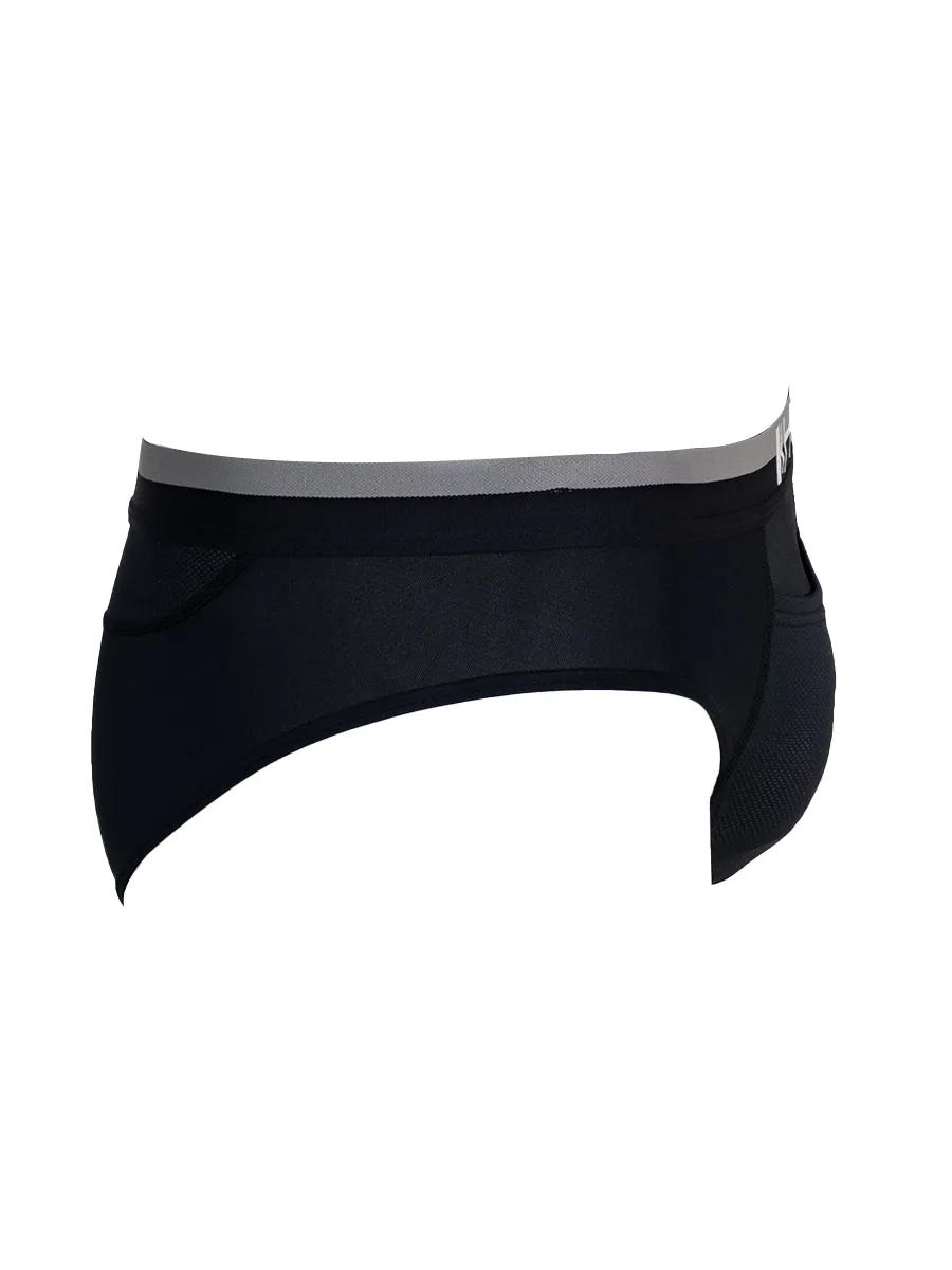 ELLE HOMME UNDERWEAR MEN BRIEFS NEW COLLAGEN INNOVATION KUB8001BL BLACK
