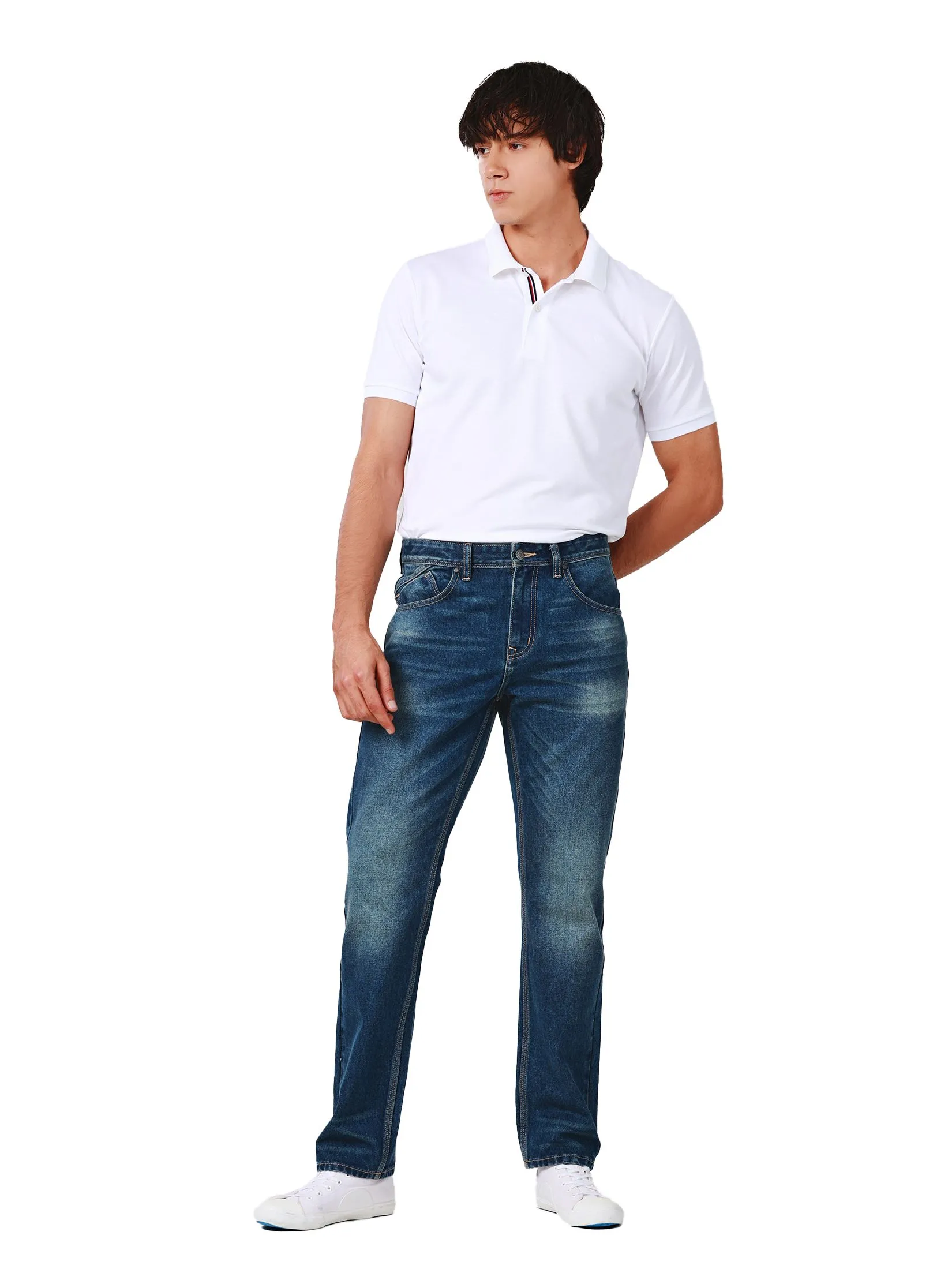 JOHN HENRY Men's Jeans (Straight Fit) DENIM Mid Indigo