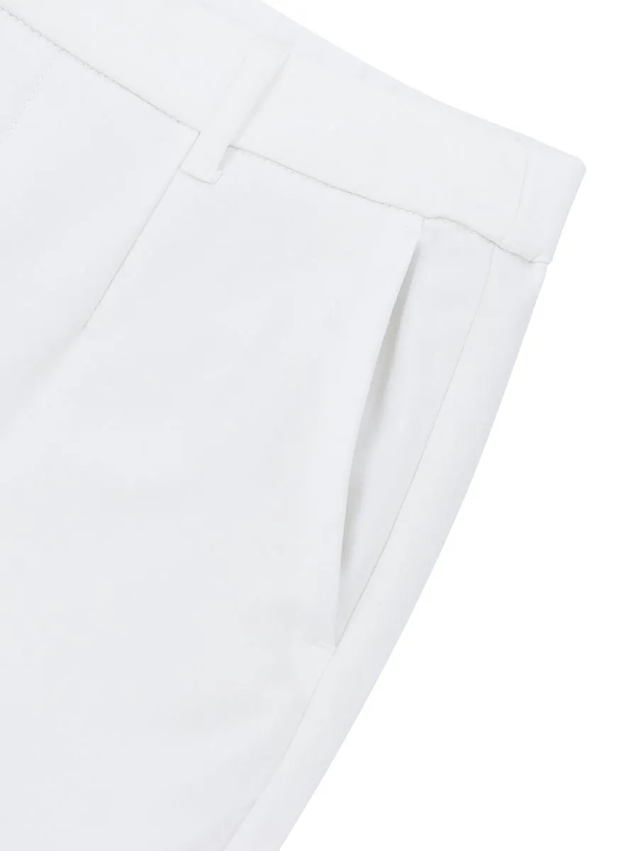 GIORDANO Women's 180° Expandable Waistband slim suit pants Albumen white
