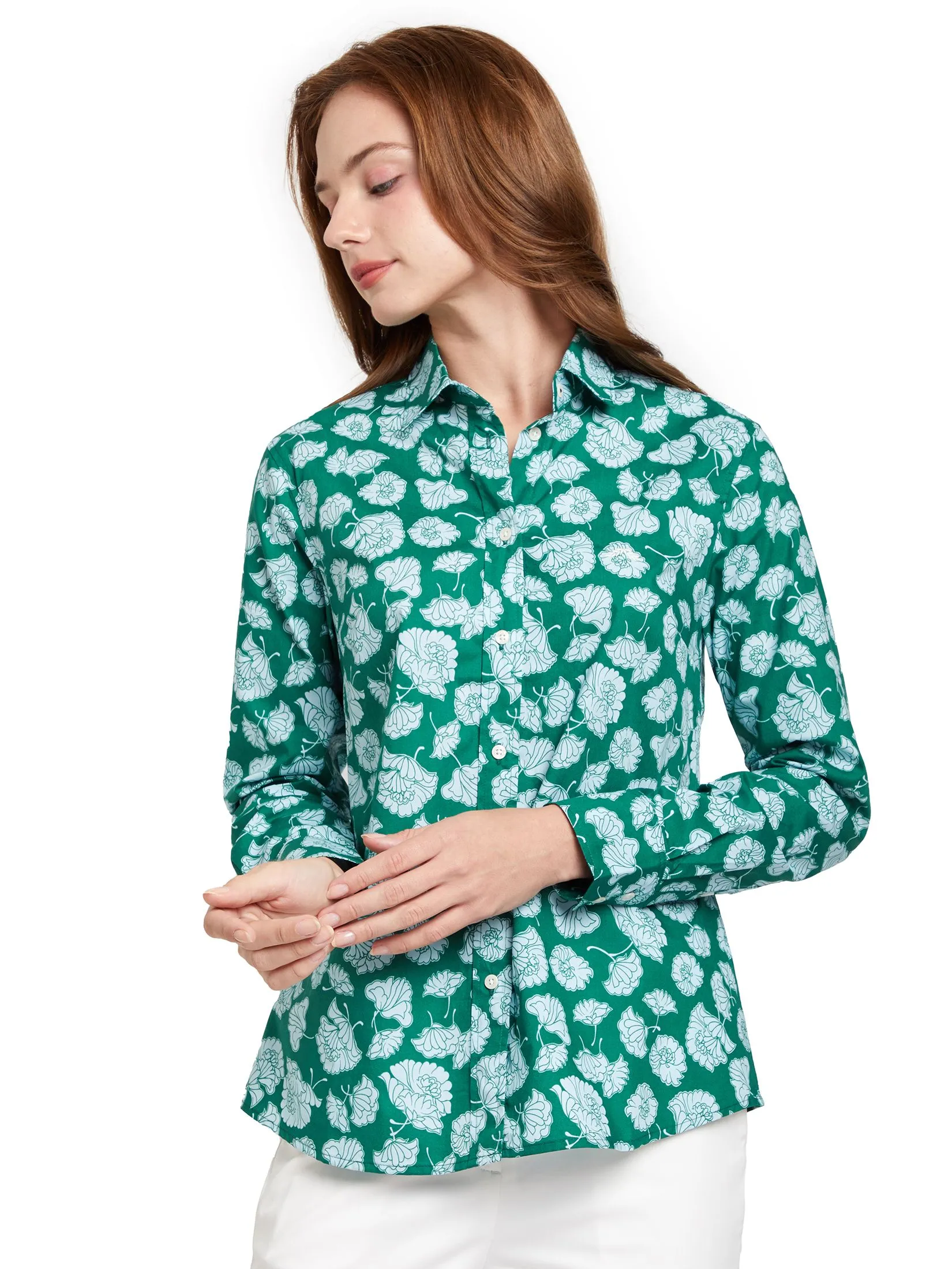 ALUMNUS Women Shirt Long Sleeves Collar Print