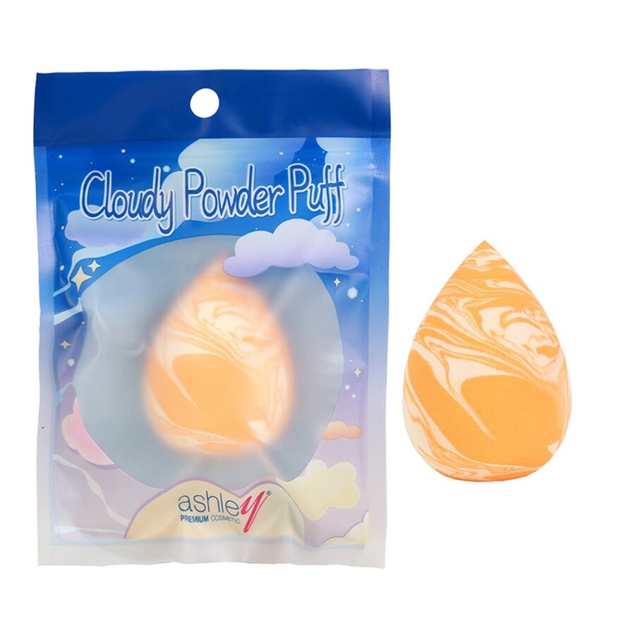 Ashley Cloudy Powder Puff 1pcs. Orange - Orange