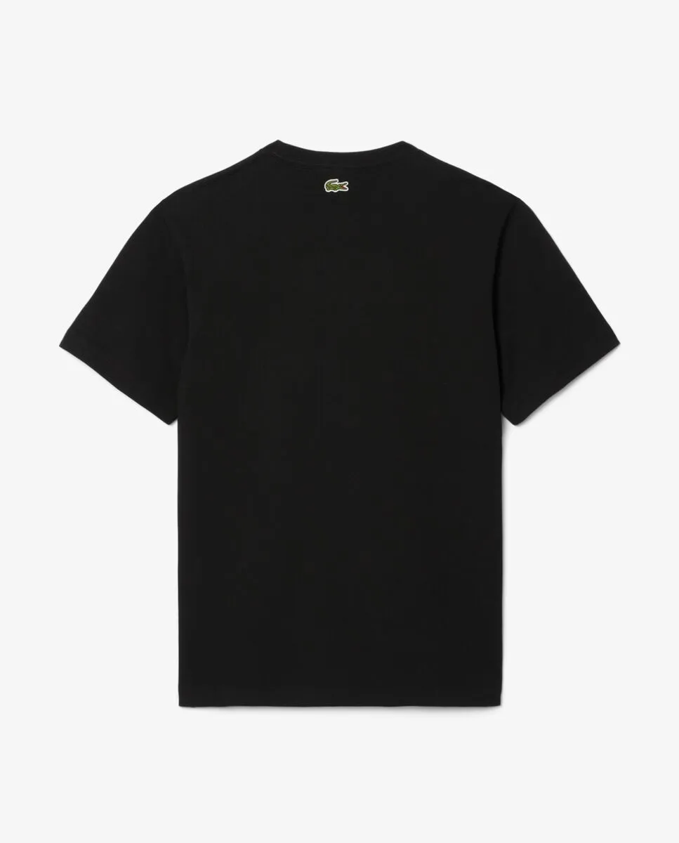LACOSTE Regular Fit Printed Jersey T-Shirt Black
