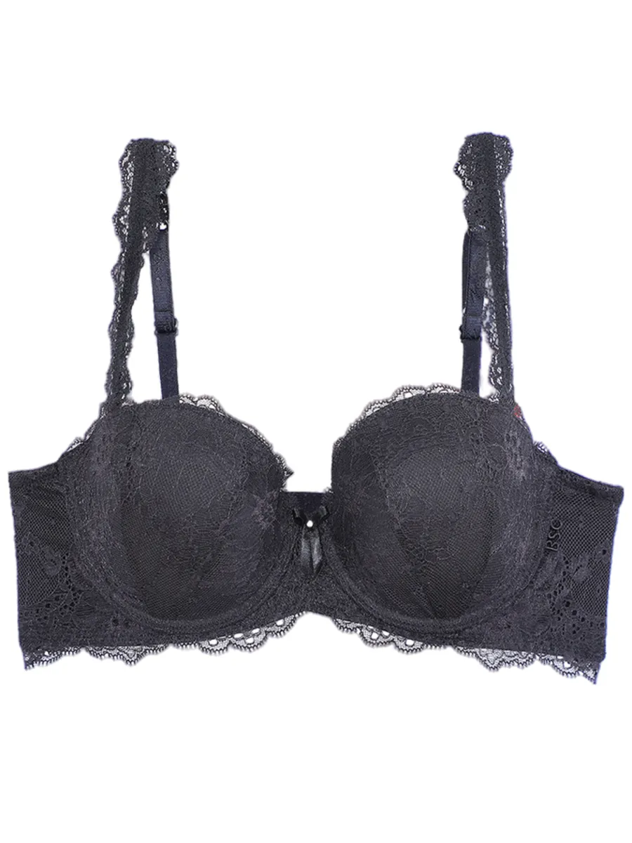 BSC LINGERIE Women Moulded Bra Lace  BB6640BL Black