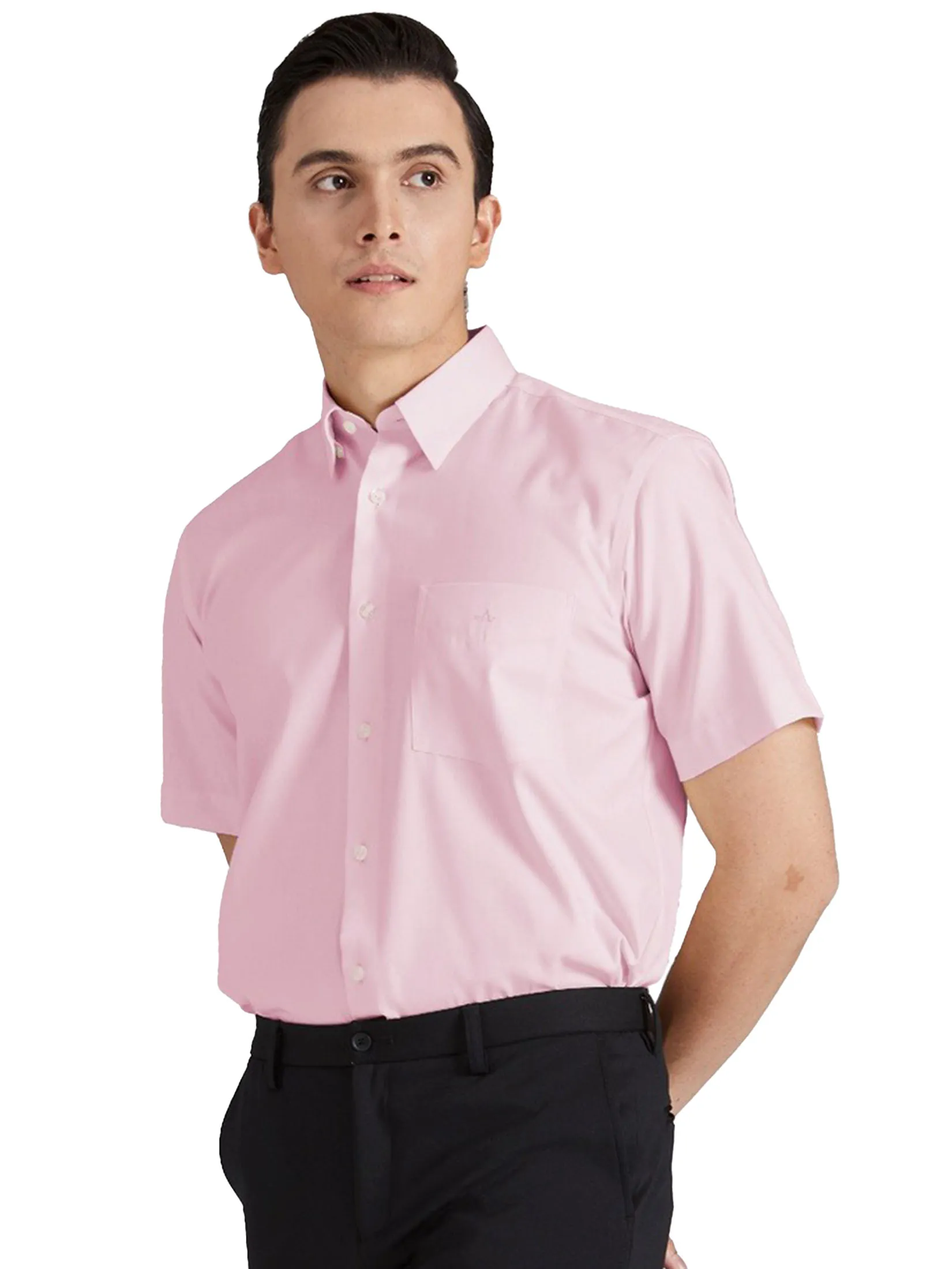 ARROW Men’s Short Sleeve Shirt – Wrinkle Free, Easy Care, Comfort Fit, Pink (MACC635-PI)