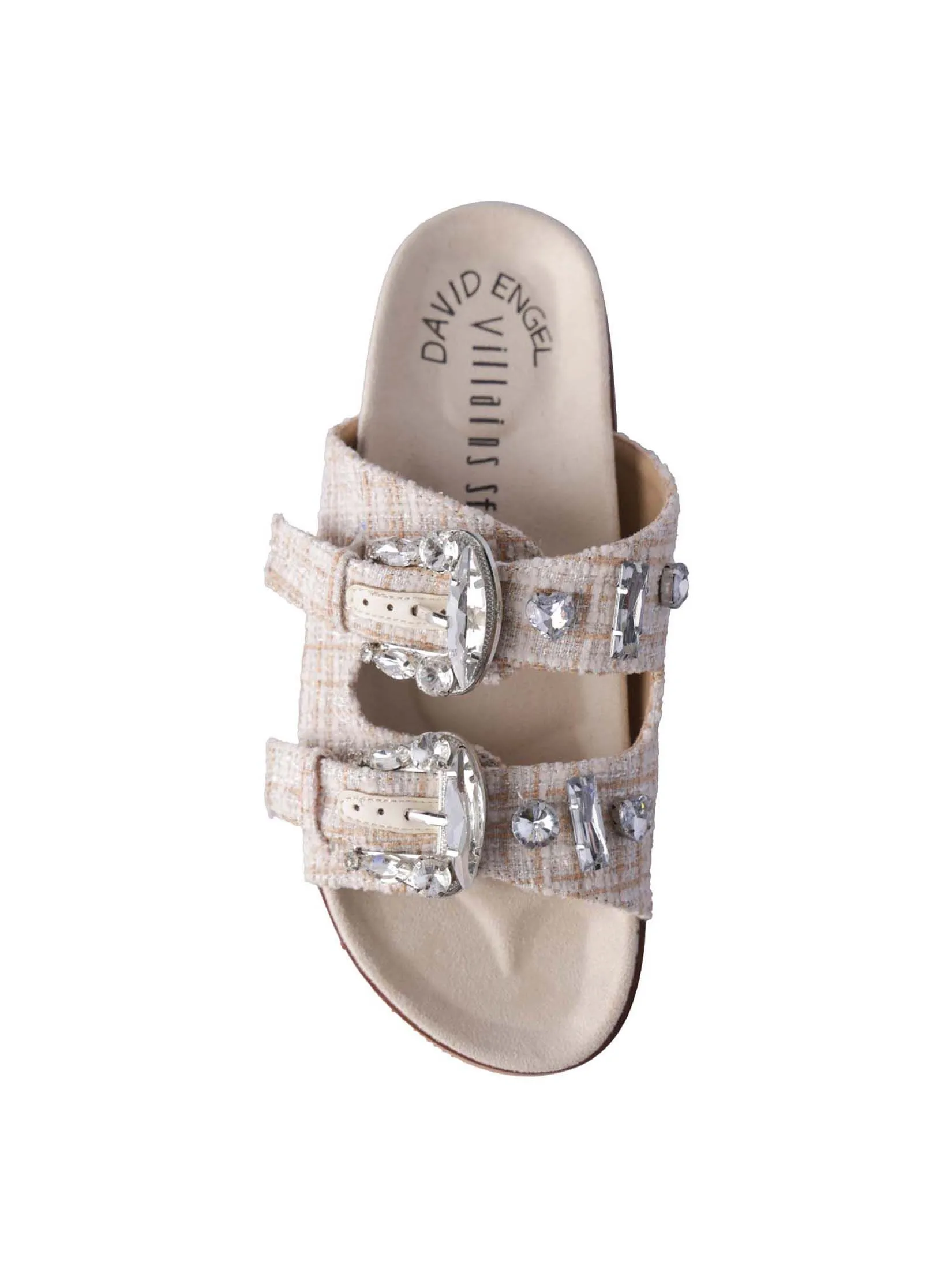 VILLAINS SF MIRA Women's Platform Flat Sandals NATURAL