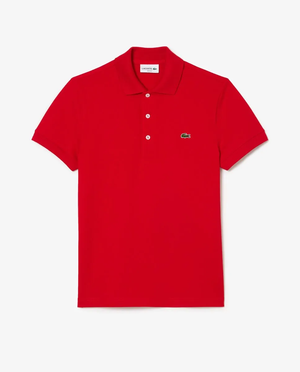 LACOSTE Slim Fit Stretch Piqu  Polo Shirt Red