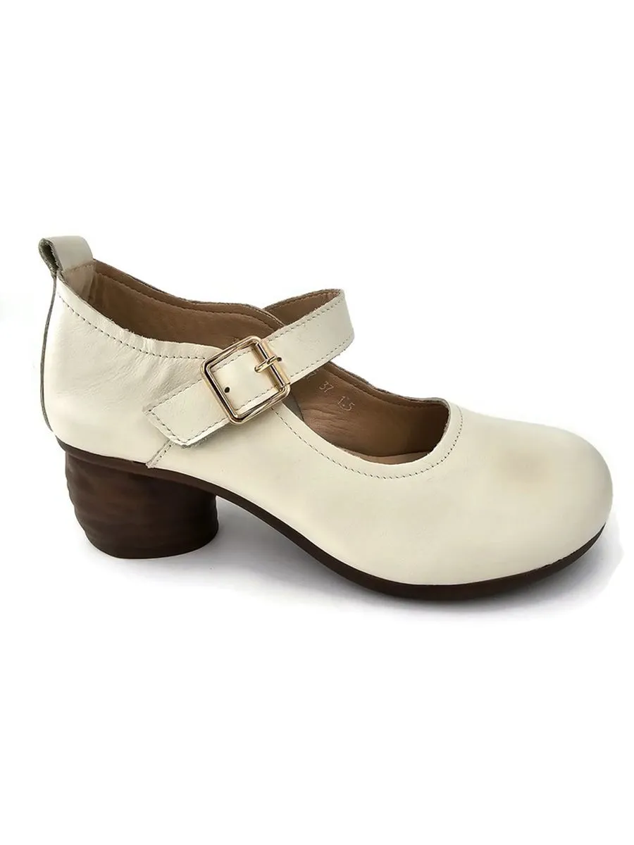 KLIN Woman Rounded Toe Mary Jane Ivory