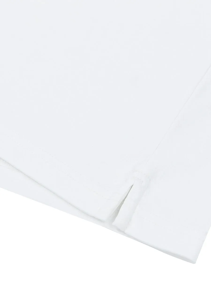 GIORDANO Men's Slim Fit Embroidery Bold Polo (Liquid Touch) Signature white