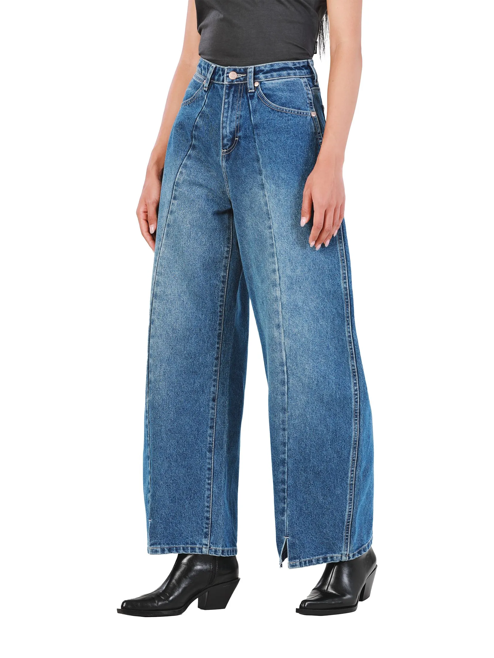 WRANGLER Women's Jeans Everyday with Wrangler Collection High Barrel Fit Mid Indigo