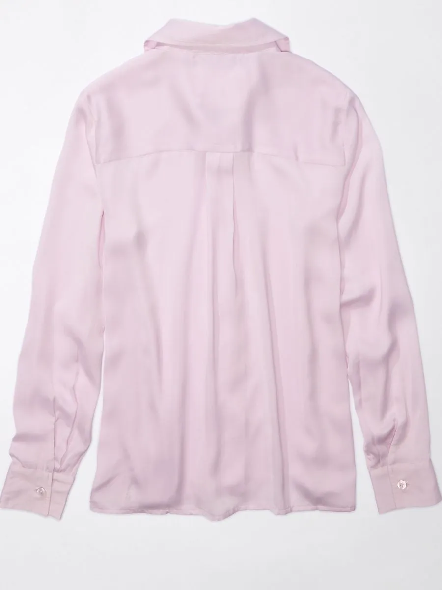 AMERICAN EAGLE WOMEN  CORE SLIM SHIRT 507 LIVELY LILAC