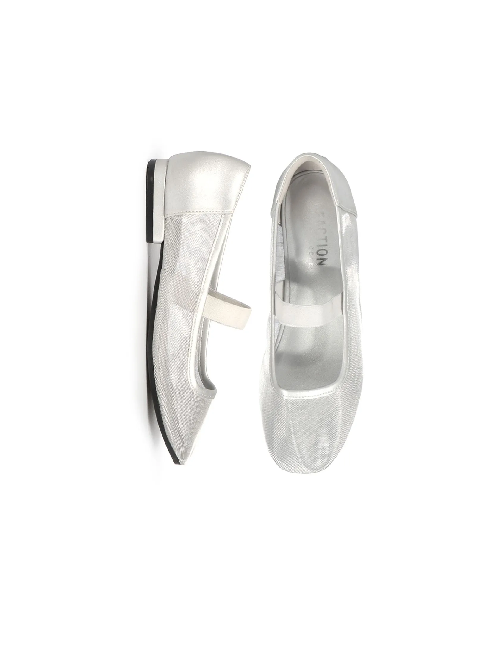 KENNETH COLE WOMEN FLATS MARY-MARY JANE MESH  /SILVER