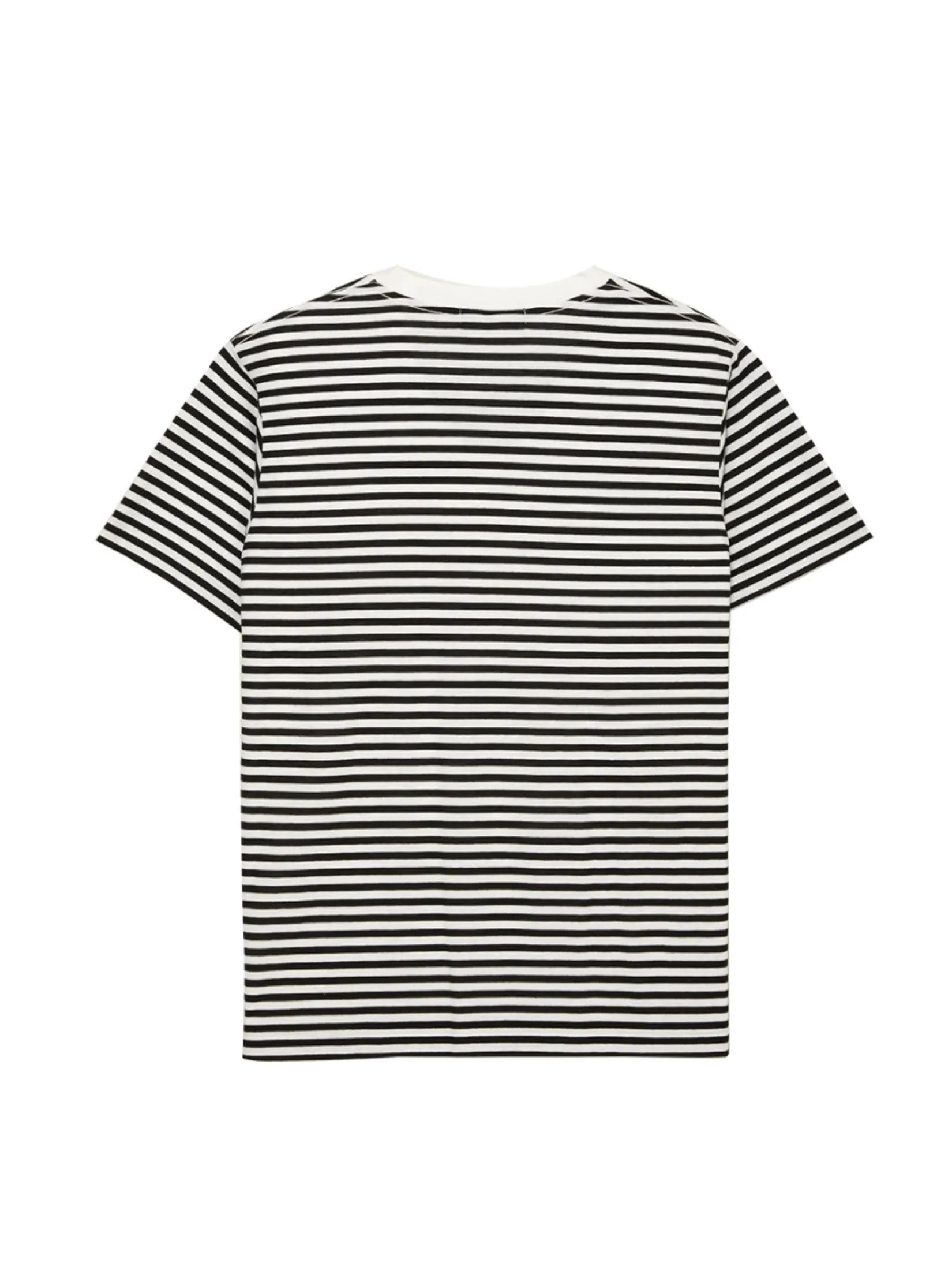 ELLE HOMME Men Round neck T-shirt striped pattern screen-printed with ELLE HOMME logo - White/Black