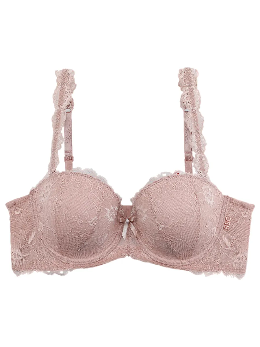 BSC LINGERIE Women Moulded Bra Lace  BB6640BN Beige