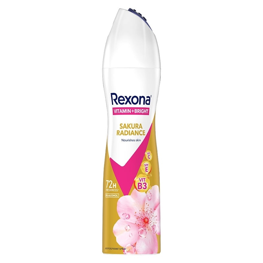 Rexona Spray Vitamin + Bright Sakura Radiance Antiperspirant 135 Ml. สเปรย์ลดเหงื่อระ