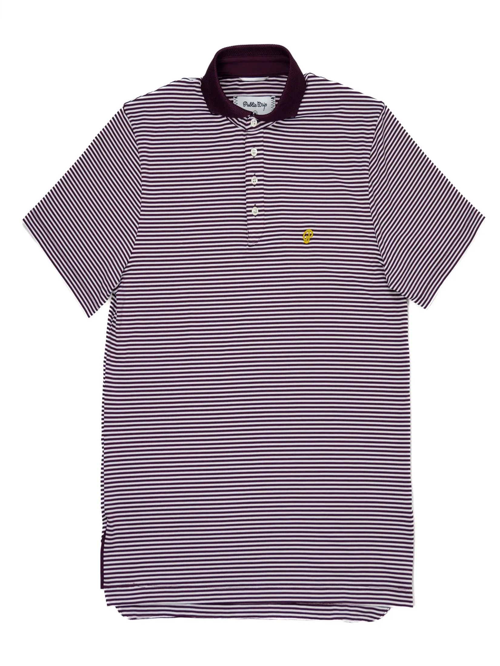 PUBLIC DRIP PUBLIC ATHLETE POLO STRIPE IN MAROON/WHITE
