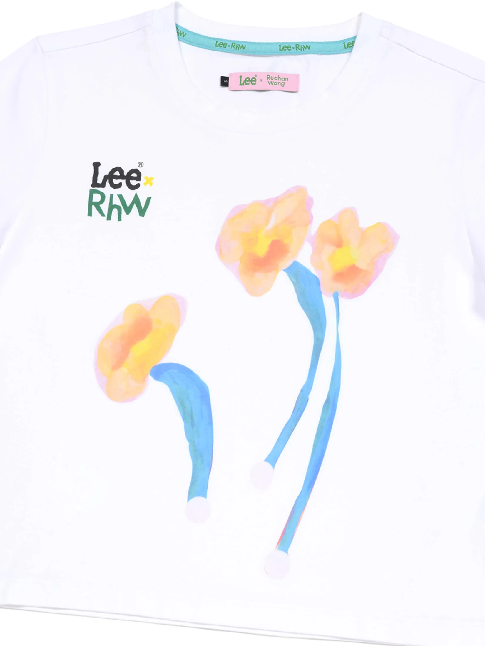LEE Women s Tee Short Sleeve Lee X Ruohan Wang Collection Cropped Fit White