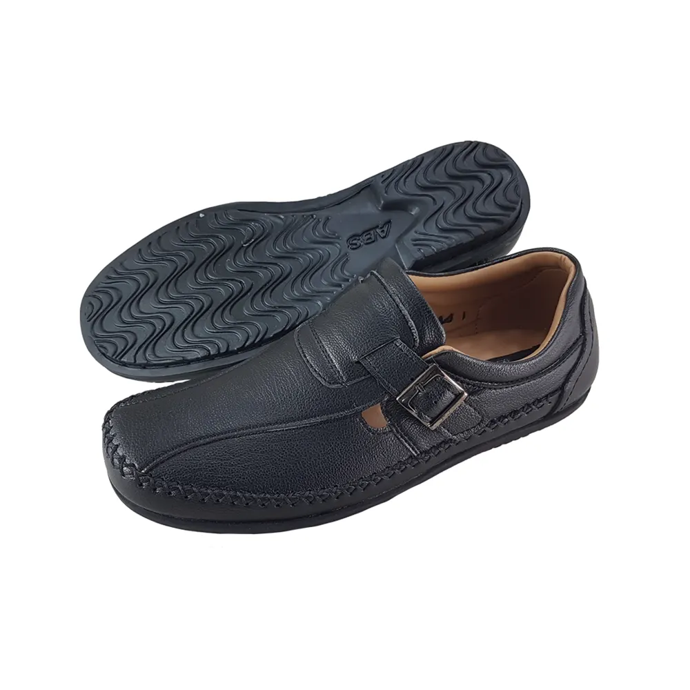 FREEWOOD SHOES Men belt loafer Black