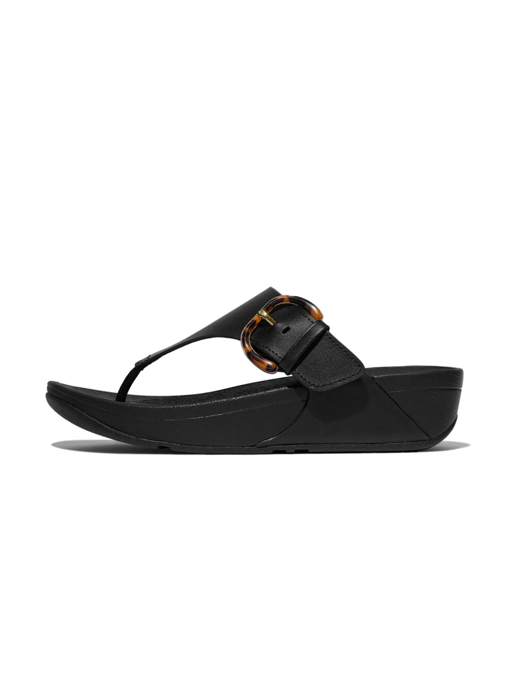 FitFlop™ WOMEN'S LULU RESIN-BUCKLE TOE-POST BLACK