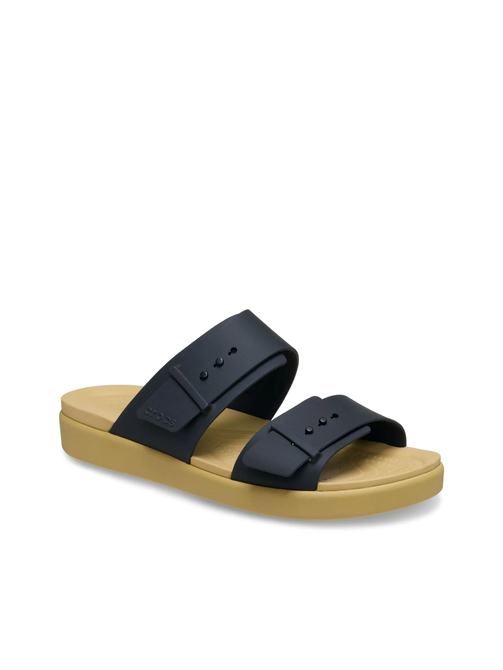 CROCS WOMEN'S BROOKLYN BUCKLE LOW LOW - BLACK/TAN