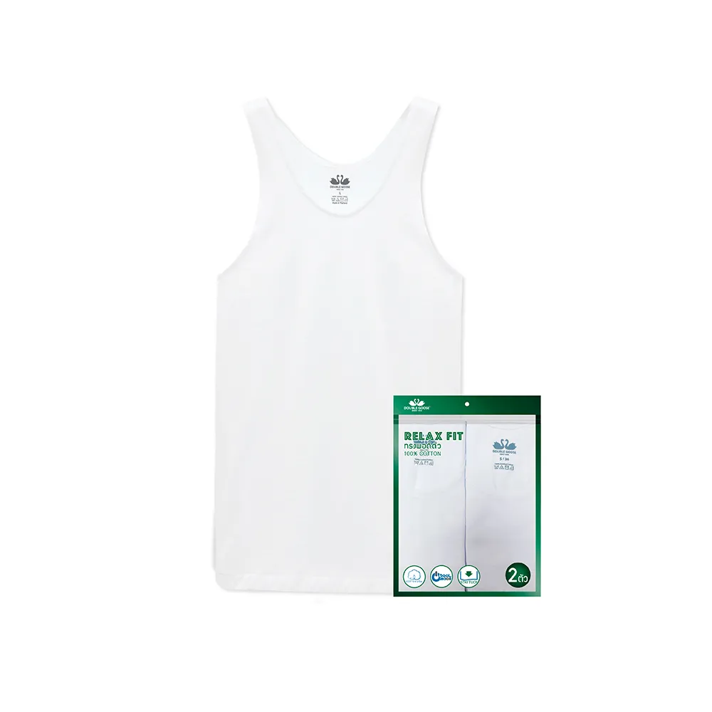 DOUBLE GOOSE White  Double Goose Singlet Modern Relax Fit Pack 2