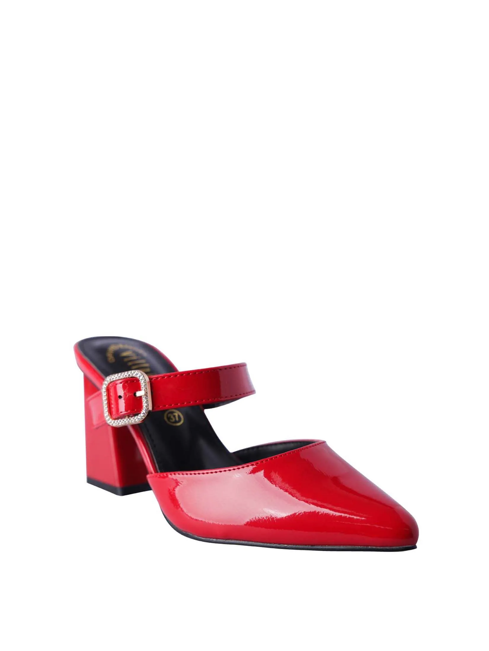 VILLAINS SF ELYSIA Women's Mule Heels RED PATENT