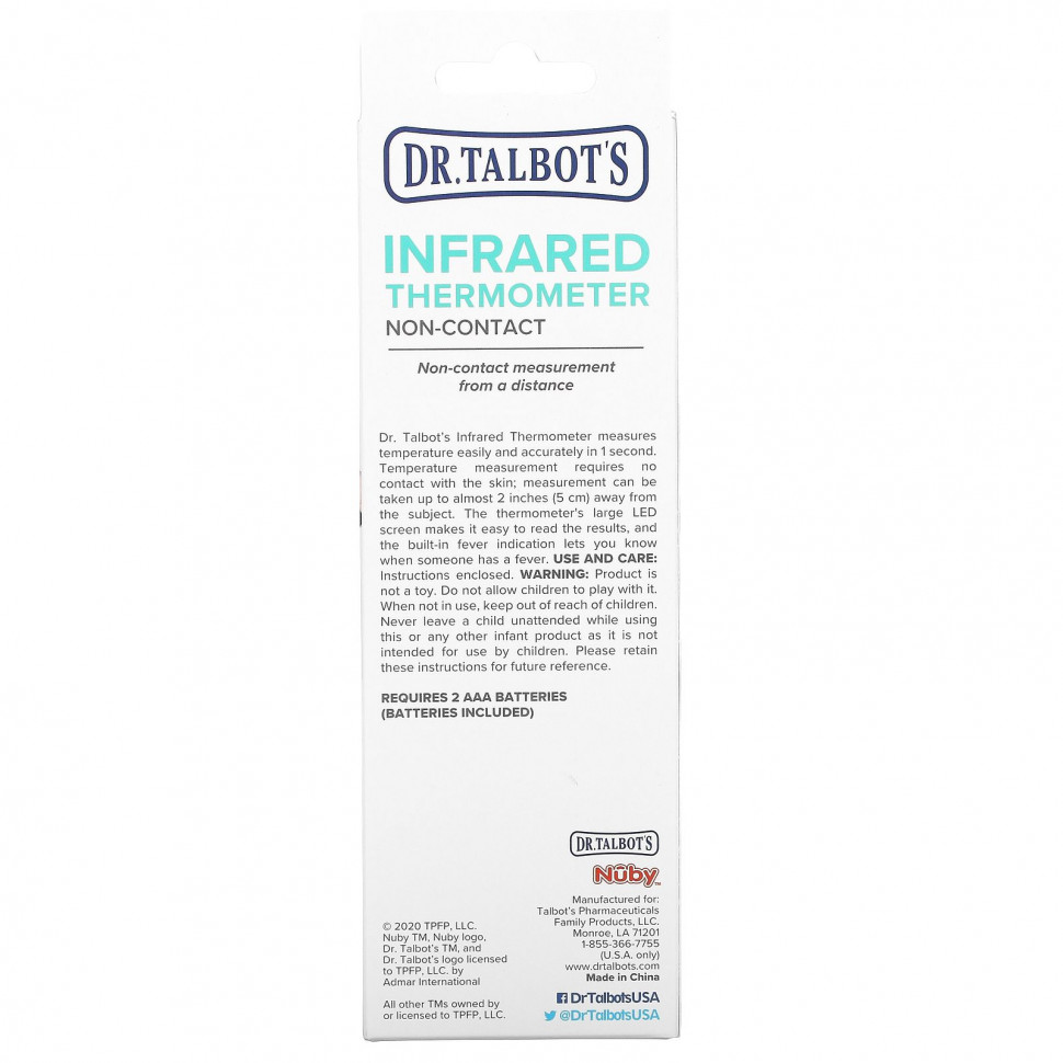 Dr. Talbot's, Инфракрасный термометр, черный, 1 термометр