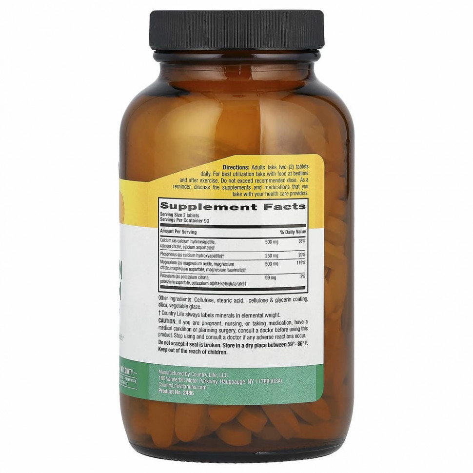 Country Life, Target-Mins, кальций, магний и калий, 180 таблеток