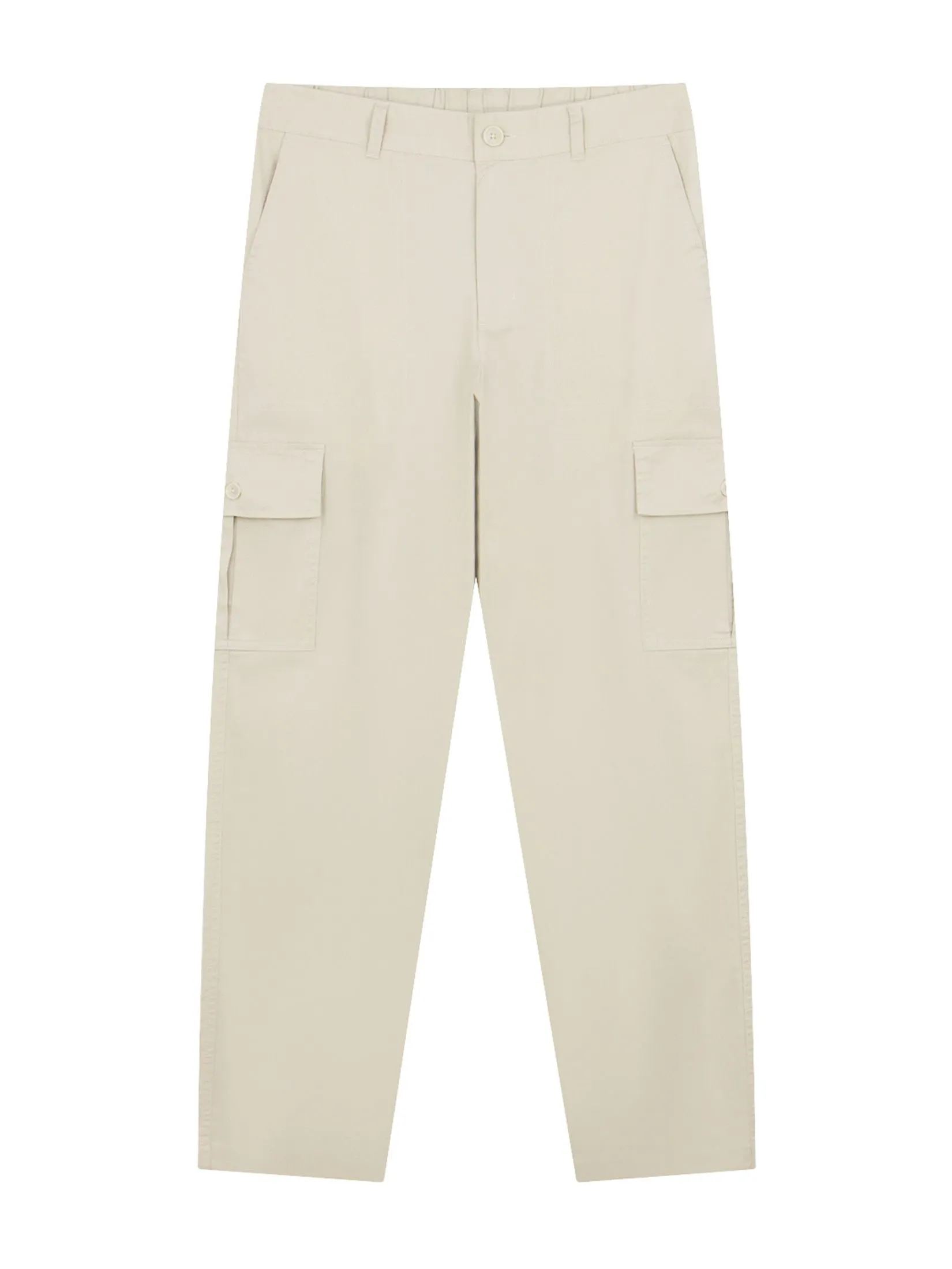 GIORDANO Men's Relaxed Stretch Cargo Pants Creamware khaki