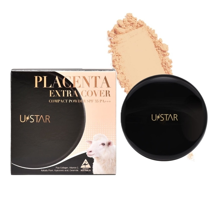 Ustar Placenta Compact Powder 12g 01 - 02 Warm Beige