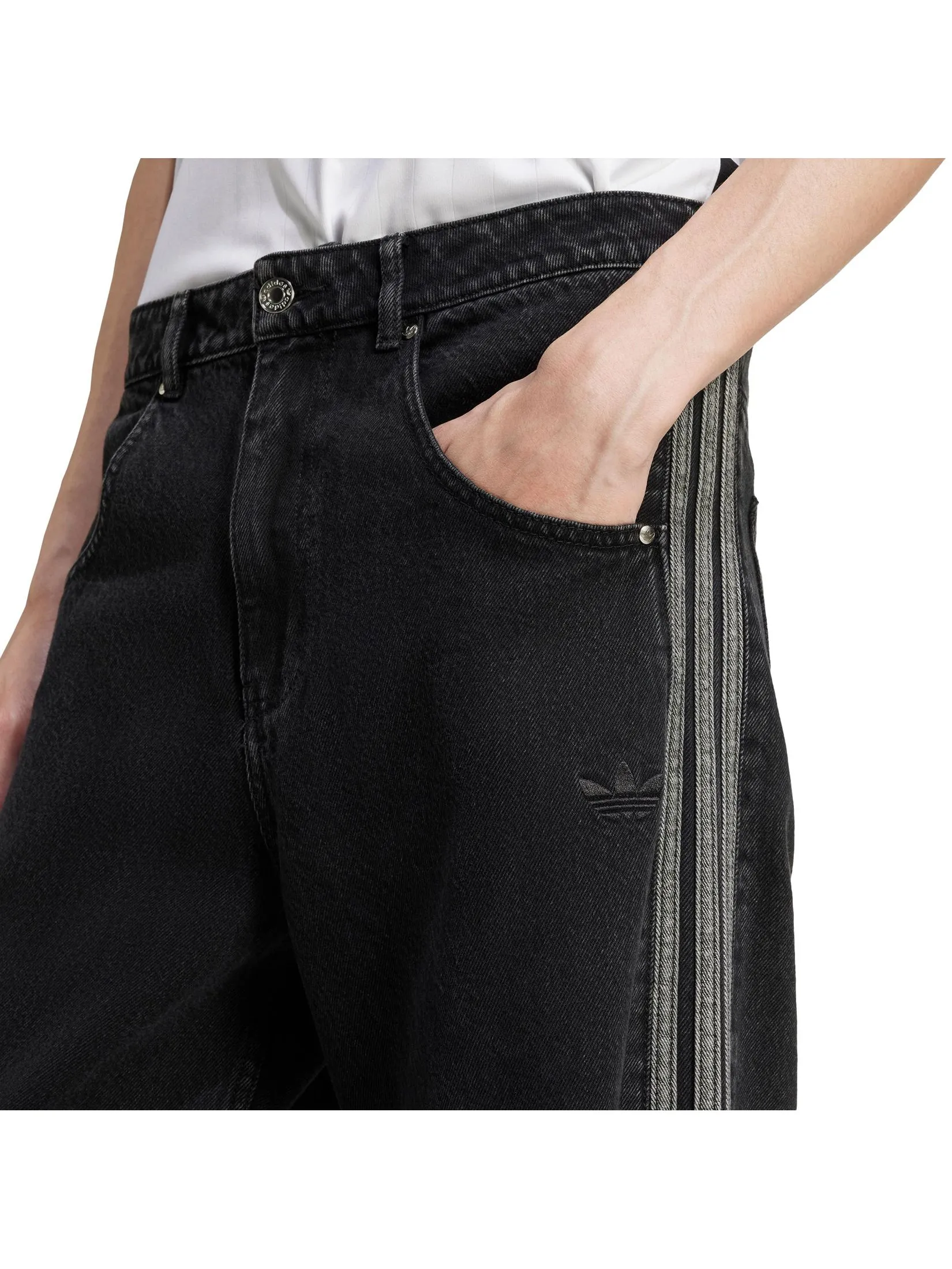 ADIDAS Men Joggers Adicolor Denim Firebird JC6718 Black / True Black Denim