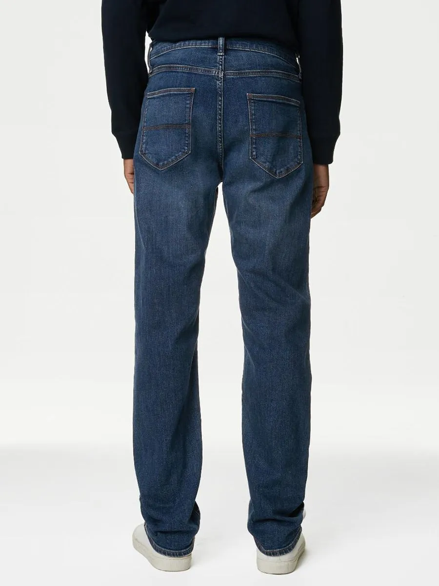 MARKS & SPENCER Men Jeans Straight Fit Stretch E2_Medium Blue