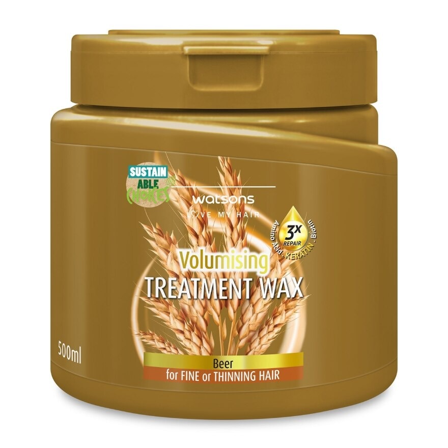 Watsons Treatment Wax Beer for Fine or Thinning Hair 500ml.