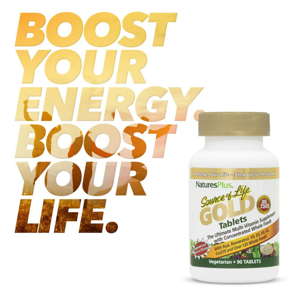NaturesPlus, Source of Life Gold, The Ultimate Multi-Vitamin Supplement, 90 таблеток