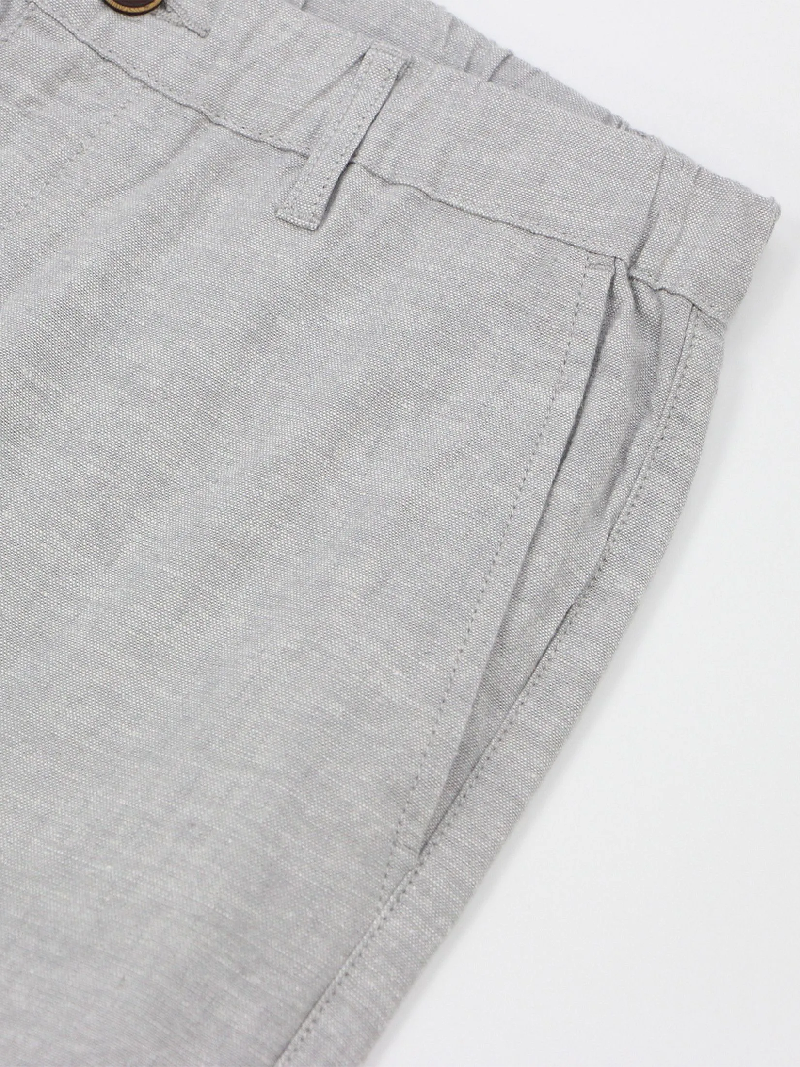 GIORDANO Men's Slim Taper Linen Khaki Pants Grey x White