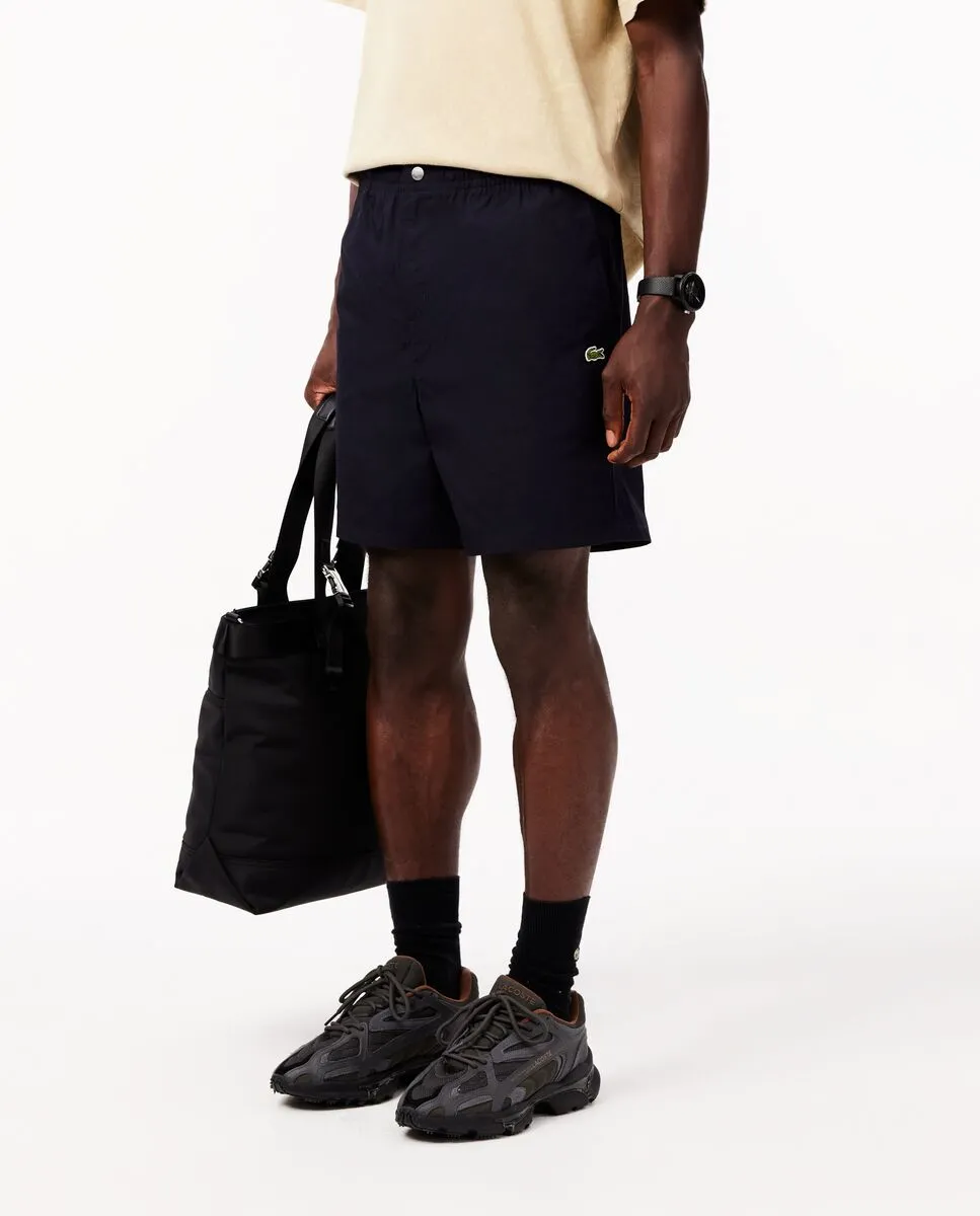 LACOSTE Relaxed Fit Poplin Shorts Blue