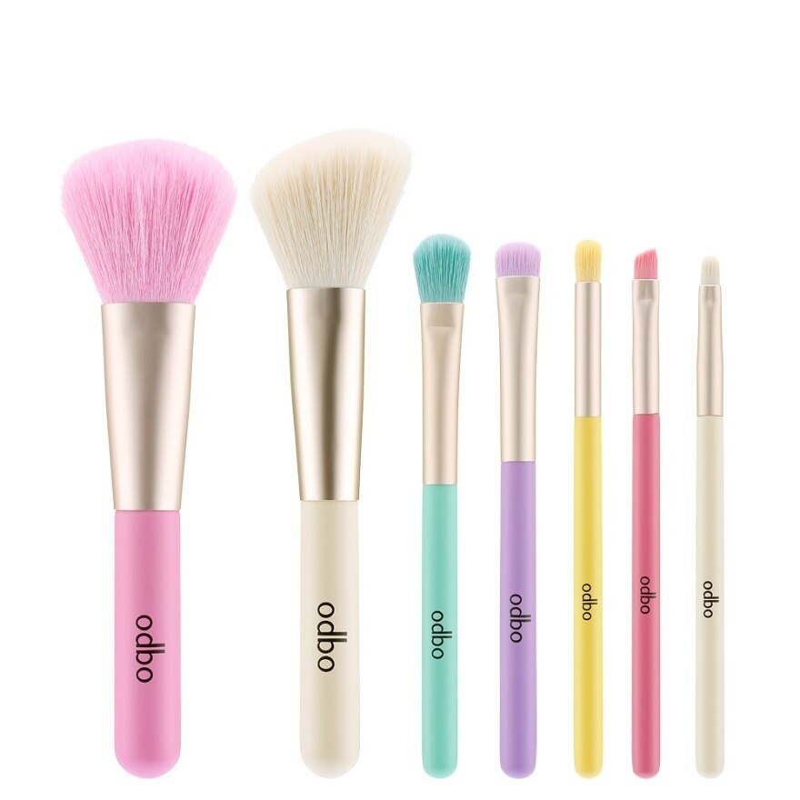 ODBO Perfect Brush Beauty Tools Set 7pcs Pastel